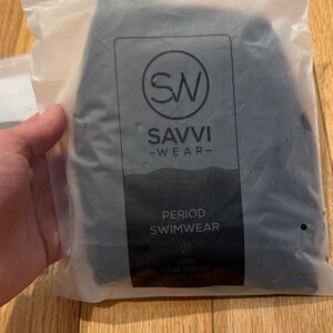 NWT Savvi Wear Black Period Swim High Cut - XS
